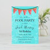 スイカプールパーティー誕生日招待状 招待状 (スタンド正面)