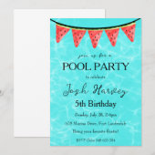 スイカプールパーティー誕生日招待状 招待状 (正面/裏面)
