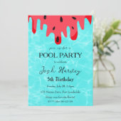 スイカプールパーティー誕生日招待状 招待状 (スタンド正面)
