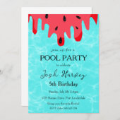 スイカプールパーティー誕生日招待状 招待状 (正面/裏面)