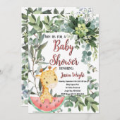 スイカベビーキリン水カラーベビーシャワー 招待状 (正面/裏面)