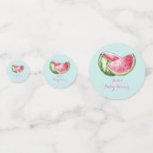 スイカベビーシャワーアクアティール（緑がかった色）ターコイズ コンフェッティ (正面)