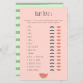 スイカベビー特徴シャワーゲームアドバイスカード (正面/裏面)