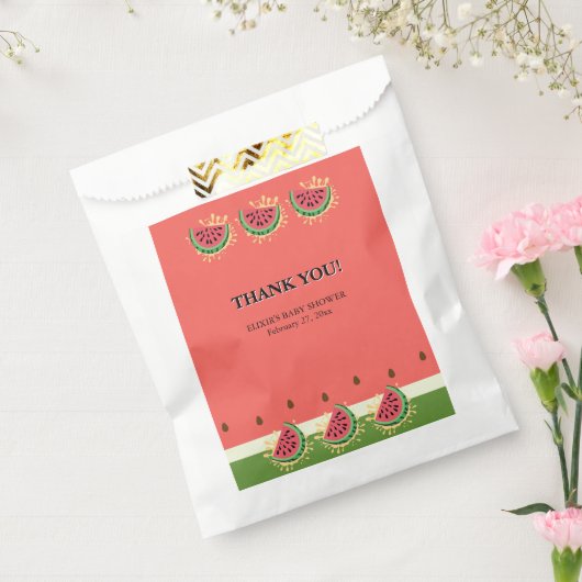 スイカモダンスプラッシュ赤ちゃんシャワー フェイバーバッグ (封をした状態)