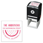 スイカモダンファミリーネームラウンド差出人住所 セルフインキングスタンプ (インサイチュ)