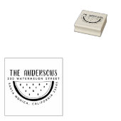 スイカモダンファミリーネームラウンド差出人住所 ラバースタンプ (押印)