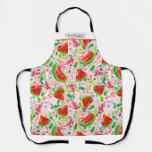スイカモダンフローラパーソナライズされた エプロン (正面)