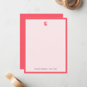 スイカモダンモノグラム名クラシック枠ノート ノートカード (正面/裏面インサイチュ)