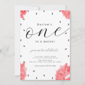 スイカモダンレッドスイカに水彩ONE 招待状 (正面)