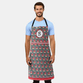 スイカモノグラムの エプロン (着用した状態)