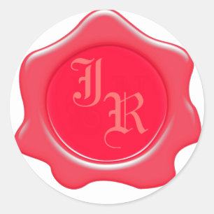 スイカモノグラムワックスシール結婚式用シール ラウンドシール