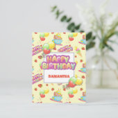 スイカラフルーツ誕生日 ポストカード (スタンド正面)