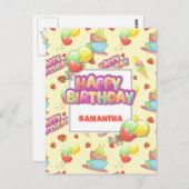 スイカラフルーツ誕生日 ポストカード (正面/裏面)