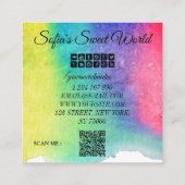 スイカラフルーツQrコーモダンドスクエア スクエア名刺 (裏面)