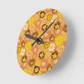 スイカレモン金ゴールド ラウンド壁時計 (傾斜)