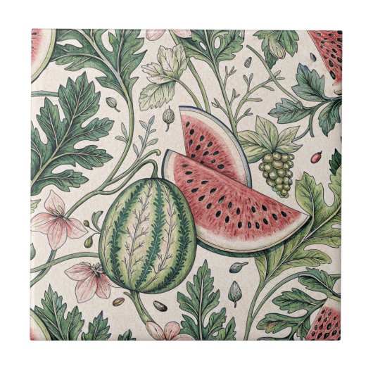 スイカヴィンテージシエレガントームレスパターン タイル (正面)