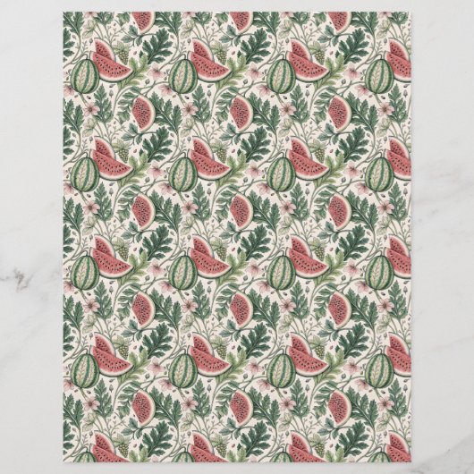 スイカヴィンテージボンタニックスクラップブック紙赤 (正面)