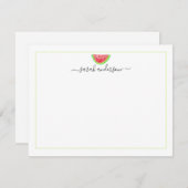 スイカースイ縁どカパーソナライズされたグリーン ノートカード (正面/裏面)