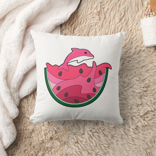 スイカ付きイルカ クッション (ブランケット)