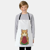 スイカ付きハムスター エプロン (着用した状態)