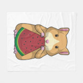 スイカ付きハムスター フリースブランケット (正面(横))