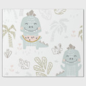 スイカ付き恐竜 ラッピングペーパー (フラット)