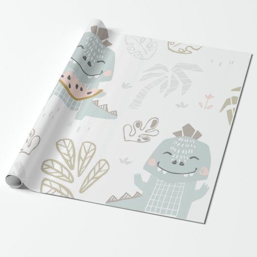 スイカ付き恐竜 ラッピングペーパー (アンロールド)