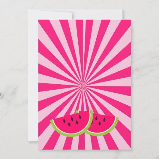 スイカ写真の誕生日パーティーへの招待 招待状 (裏面)