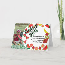 スイカ写真誕生日カード