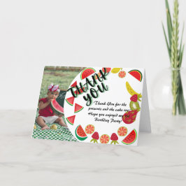 スイカ写真誕生日カード サンキューカード