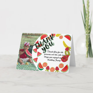 スイカ写真誕生日カード サンキューカード