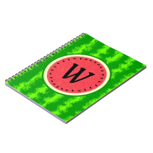 スイカ切り夏のフルーツとリンドモノグラム ノートブック (左側)