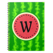 スイカ切り夏のフルーツとリンドモノグラム ノートブック (正面)