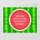 スイカ切り夏のフルーツパーソナライズされた ポストカード (正面)