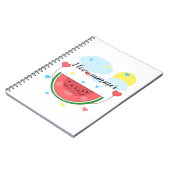 スイカ切り文字「私は夏が大好き」 ノートブック (左側)