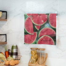スイカ切り柄カスタムキッチンタオル