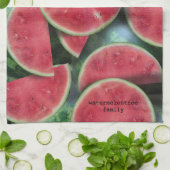 スイカ切り柄カスタムキッチンタオル キッチンタオル (折り畳み)