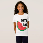 スイカ切り皮肉なフルーツパン噛む Tシャツ (正面フル)