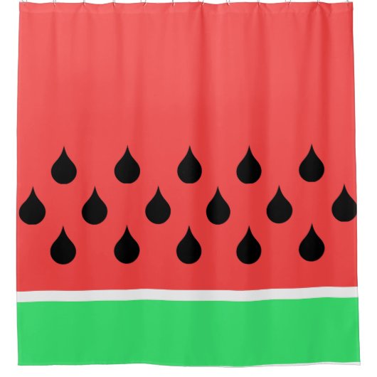 スイカ切片 シャワーカーテン (正面)