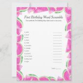 スイカ初誕生日単語スクランブルゲームカード シーズンカード (正面)