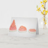 スイカ勉強A水彩画 カード (黄色い花)