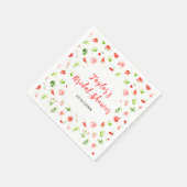 スイカ及びザクロブライダルシャワー スタンダードカクテルナプキン (角)