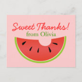 スイカ噛み付き甘感謝してい葉書 ポストカード (正面)