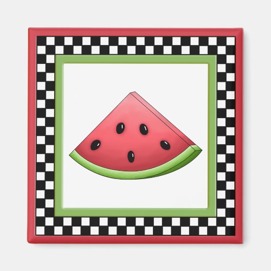 スイカ四角チェッカーボード磁石 マグネット (正面)