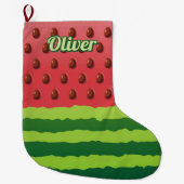 スイカ国旗のクリスマスストッキング ラージクリスマスストッキング (正面)