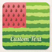 スイカ国旗紙コースター スクエアペーパーコースター (正面)