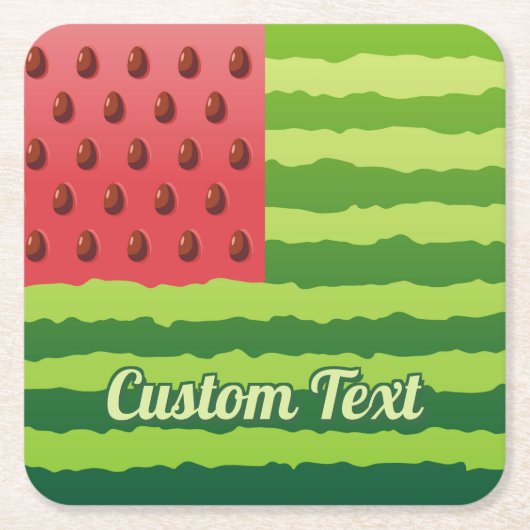 スイカ国旗紙コースター スクエアペーパーコースター (正面)
