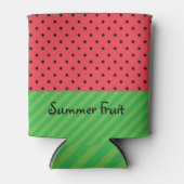 スイカ夏のフルーツのカスタマイズ可能なピンクポルカ 缶クーラー (正面)