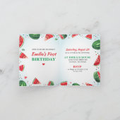 スイカ夏の子どもの誕生日パーティーが開催される 招待状 (内部)