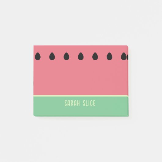 スイカ夏の果実ピンクとグリーン ポストイット (正面)